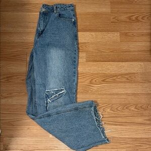 Distressed Blue Denim Jeans (L)